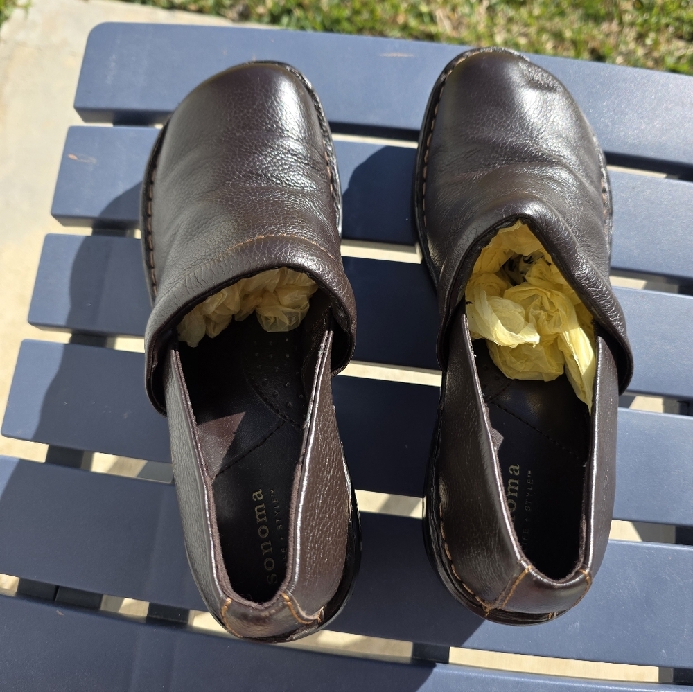 Sonoma WoMen Dark Brown Slip-On Loafers Sz 8.5M New Nursing - Picture 2 of 11